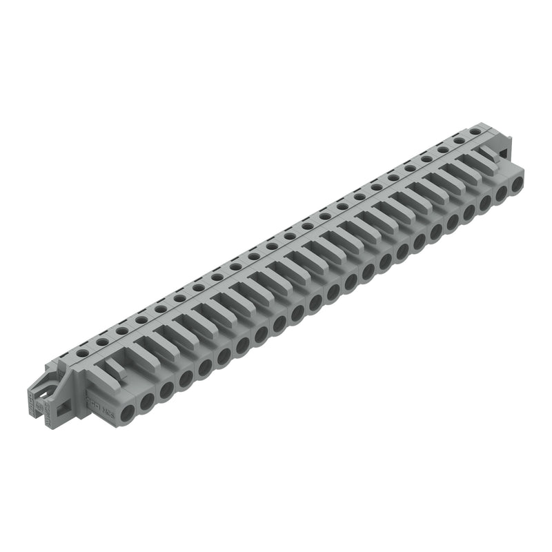WAGO - Leiterplattensteckverbinder THT-Federleiste abgewink. 232-253/031-000 Rastermaß 5mm,grau − 10 Stück