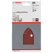 Bosch - Schleifpapier/Schleifvlies Schleifblatt C430, 100 x 2608607429 170 mm 80 4 Löcher