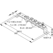 HKL - Potentialausgleich-Schiene Potentialausgleichschiene 308/2 − 5 Stück