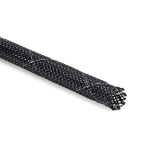 HellermannTyton - Hohlgeflechtschlauch Polyester Geflechtschlauch HEGPV0X30-PBT-BK schwarz 50 m Rolle − 50 Meter