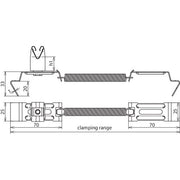 DEHN - Dachleitungshalter für Blitzschutz Dachleitungshalter DLHSG8H32FG180.280CU Spannber. 180-280mm