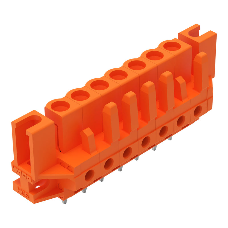 WAGO - Leiterplattensteckverbinder THT-Federleiste gerade 232-167/047-000 Maß 5,08mm,orange − 50 Stück