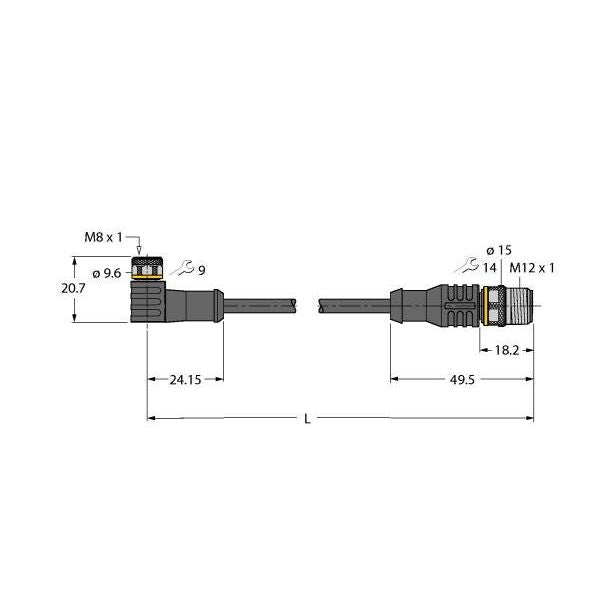 Turck - Konfektioniertes Sensor-Aktor-Kabel Aktuator- u. Sensorleitung PKW3M-P7X #6626142 PUR