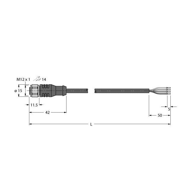 Turck - Konfektioniertes Sensor-Aktor-Kabel Aktuator- u. Sensorleitung RKCV4.4T-20/TEL PVC