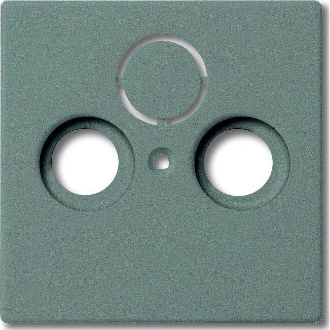 Busch-Jaeger - Einsatz/Abdeckung für Kommunikationstechnik Zentralscheibe meteor-gr 1743-803 f.Antennendose 2Loch