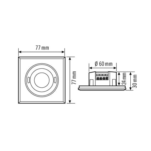ESYLUX - Bewegungsmelder/Präsenzmelder komplett Bewegungsmelder MD-FLAT360i/8 SQ BK UP quadr. schwarz