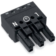 WAGO - Steckverbinder für steckbare Gebäudeinstallation Buchse 770-203 2x0,5-4mmq schwarz − 100 Stück