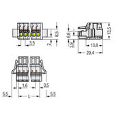 WAGO - Kabelsteckverbinder für Leiterplattensteckverbinder 1-Leiter-Federleiste 2734-112/037-000 Push-inCAGECLAMP,lgr − 50 Stück