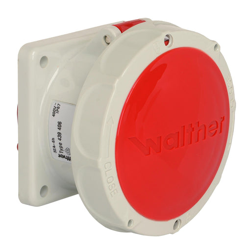 Walther Werke - CEE-Anbausteckdose (IEC 60309) Anbaudose gerade 16A 419406 4P 400V 6h IP67