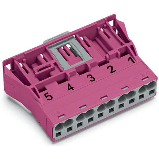 WAGO - Geräteanschluss für steckbare Gebäudeinstallation Snap-In-Stecker 770-795 5-polig,Kod. B,pink − 50 Stück