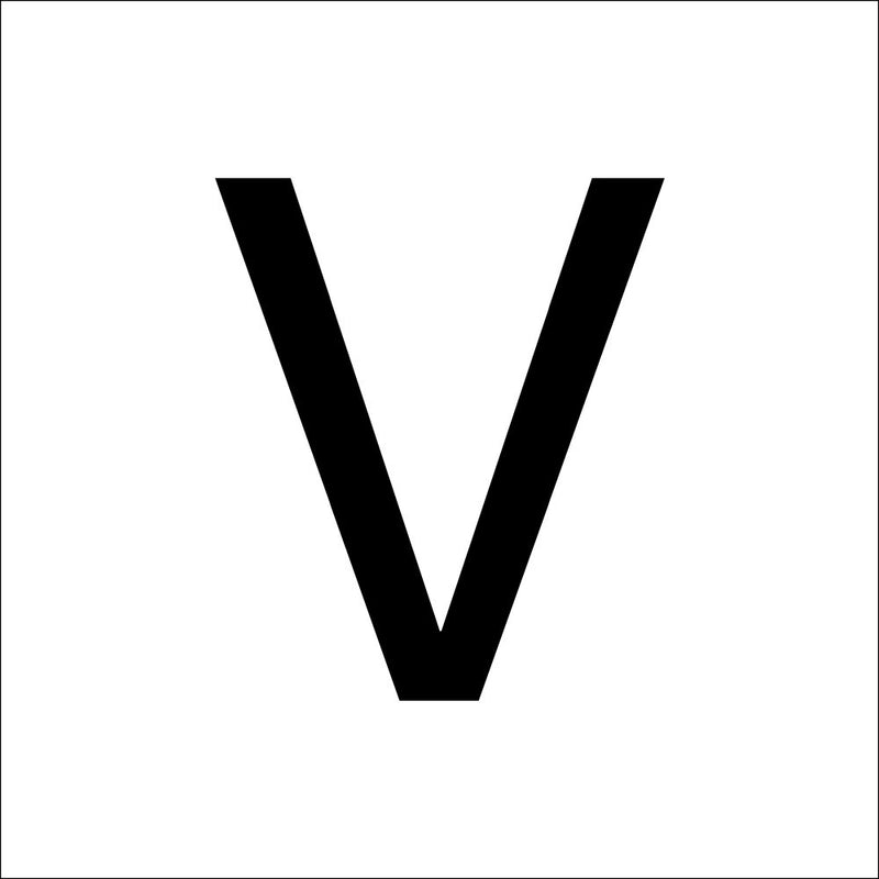 RZB - Beschriftung Buchstaben/Zahlen Buchstabe "V" 99220.003.V 40mm