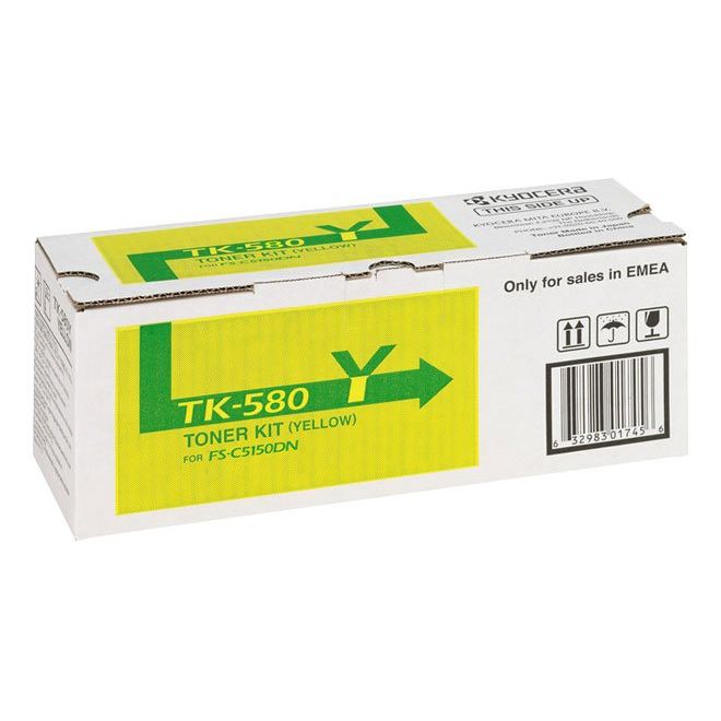Kyocera - Verbrauchsmaterial für Telefax/Drucker/MFC Lasertoner TK-580Y ge 2.800 Seiten,gelb