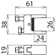 DEHN - Anschlusselement für EuK-Vorrichtung Kompaktklemme KK M8 0 24 SK 10 m. Gewindeschraube