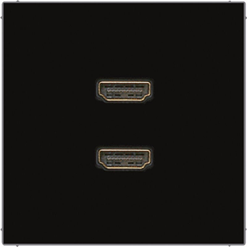 Jung - Multifunktions-Anschlussdose Multimedia-Anschluss sw MA LS 1133 SW 2 x HDMI m.Tragring