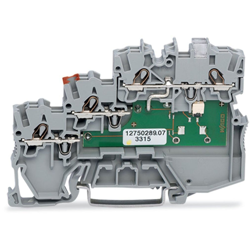 WAGO - Initiator/Aktor-Reihenklemme 3-Leiter-Aktorenklemme 2000-5310/1101-951 LED gelb für NPN − 50 Stück