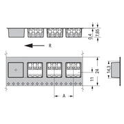WAGO GmbH & Co. KG - Ein- und mehrpolige Klemmenleiste THR-Leiterplattenklemme 2060-1453/998-404 Drücker,0,75mm²,weiß − 4950 Stück