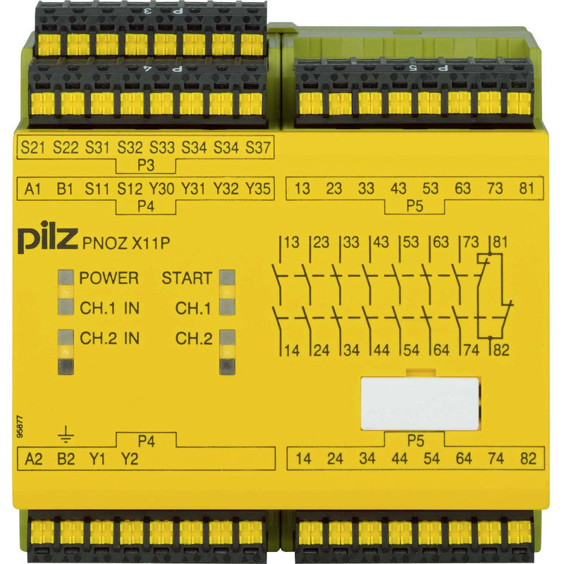 Pilz - Gerät zur Überwachung von sicherheitsgerichteten Stromkreisen Not-Aus-Schaltgerät PNOZ X11P C #787086 230-240AC7n/o1n/c2so