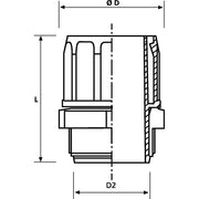 HellermannTyton - Kunststoff-Schutzschlauch-Verschraubung Verschraubung FG19-PG13 − 10 Stück