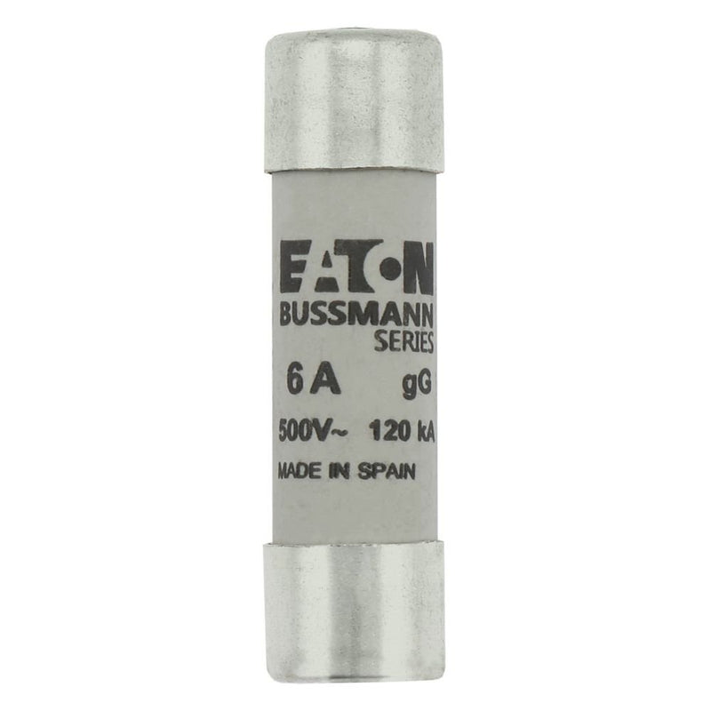 Eaton - Zylindrische Sicherung Sicherungseinsatz Nieders. CYL GG 14,#C14G6S 6A AC 500V 120kA − 10 Stück