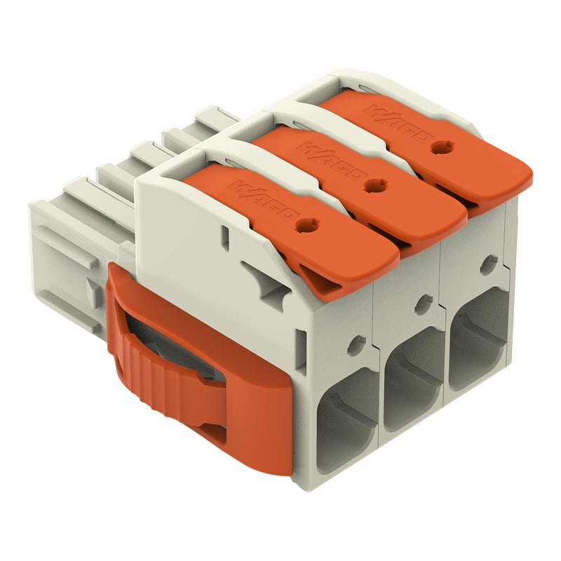 WAGO GmbH & Co. KG - Ein- und mehrpolige Klemmenleiste 1-Leiter-Federleiste Hebel 832-1103/037-000 Push-inCAGECLAMP,lgr − 15 Stück