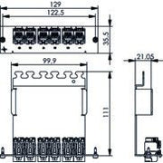 Telegärtner - Patchpanel Kupfer 3 HU/7 PU Frontplatte 100006986 incl.6 AMJ-SL Module