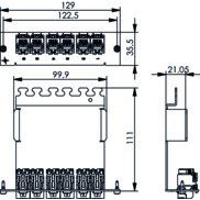 Telegärtner - Patchpanel Kupfer 3 HU/7 PU Frontplatte 100006986 incl.6 AMJ-SL Module