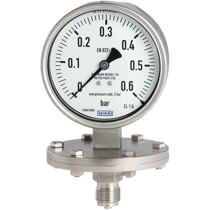 Wika Wiegand - Membranmanometer Plattenfedmano 432.50.160 9022945 CRNi -1/+1,5barG1/2B