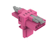 WAGO - Kompaktverteiler für steckbare Gebäudeinstallation T-Verteiler 4-polig 890-1633 Kod. B,pink − 25 Stück