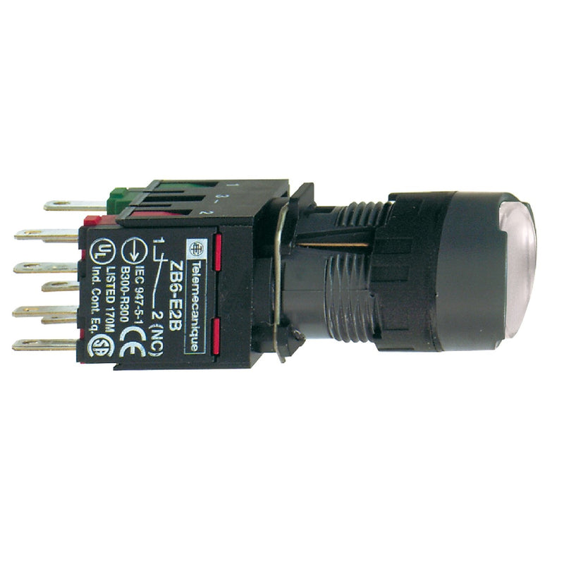 Schneider Electric - Drucktaster, Komplettgerät Leuchtdrucktaster weiß XB6AF1B5B 1S1Ö