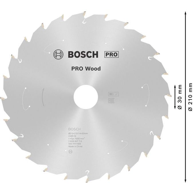 Bosch - Kreissägeblatt PRO Wood cordless 2608837713 Kreissägeblatt 210 x