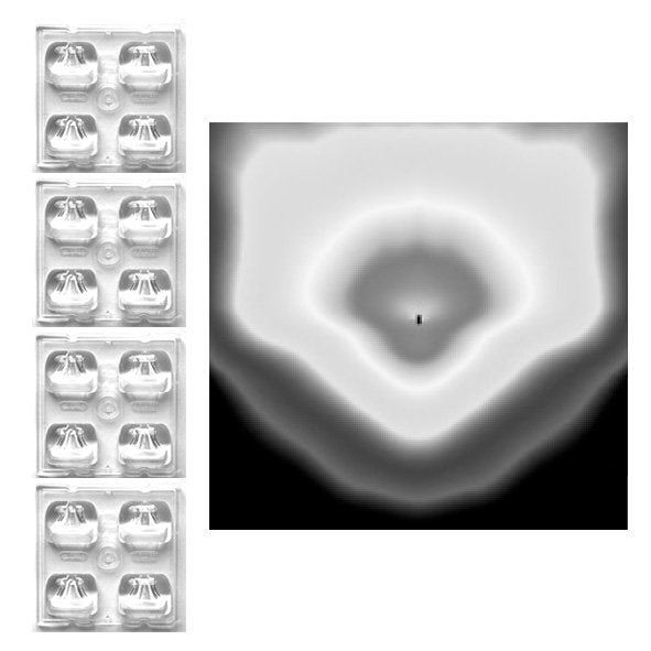Leipziger Leuchten - Lichttechnisches Zubehör/Ersatzteile für Leuchten Linsenset (4 Stück) 2.914.8301.17-138 Flächenoptik − 4 Stück