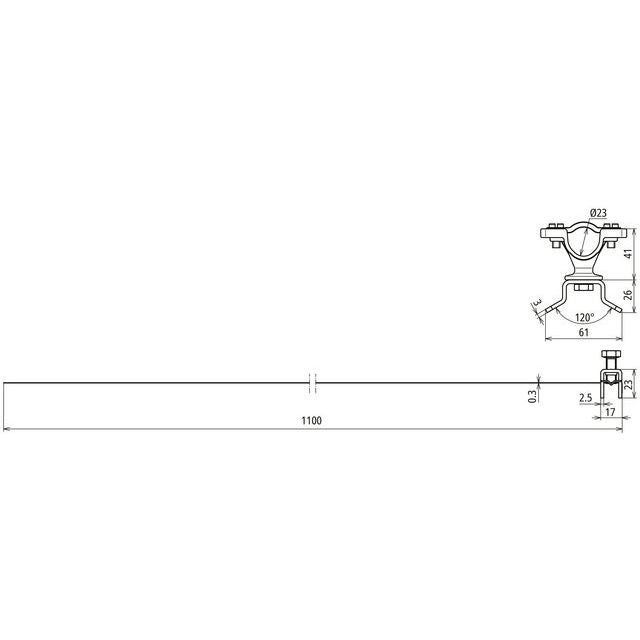 DEHN - Leitungshalter für Blitzschutz Leitungshalter LHZS23SB50.300PAV2A D=23mm