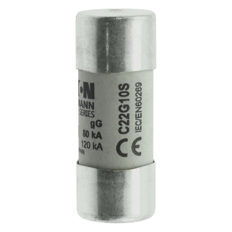 Eaton - Zylindrische Sicherung Sicherungseinsatz Nieders. CYL GG 22,#C22G10S 10A AC 690V 80kA − 10 Stück