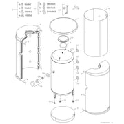 Bosch Thermotechnik - Speicher für Zentralheizung/Wärmepumpe Pufferspeicher BH1000-6ERZ1B STORA 965L, silber