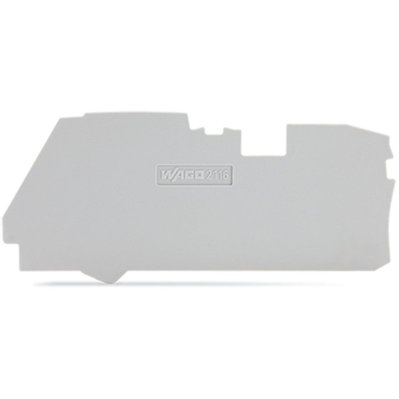 WAGO GmbH & Co. KG - Abschluss- und Zwischenplatte für Reihenklemme Abschluss Zwischenplatte 2116-1291 1 mm dick, grau − 25 Stück