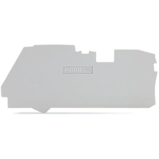 WAGO GmbH & Co. KG - Abschluss- und Zwischenplatte für Reihenklemme Abschluss Zwischenplatte 2116-1291 1 mm dick, grau − 25 Stück