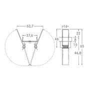 Brumberg Leuchten - Mechanisches Zubehör/Ersatzteile für Leuchten Halter-Set 53036000 (VE2) silber