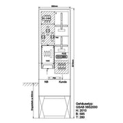 GSAB Elektrotechnik - Zähler-Komplettschrank Meß-Wandlerschrank 11.W100.58S m.Sockel bis 100A