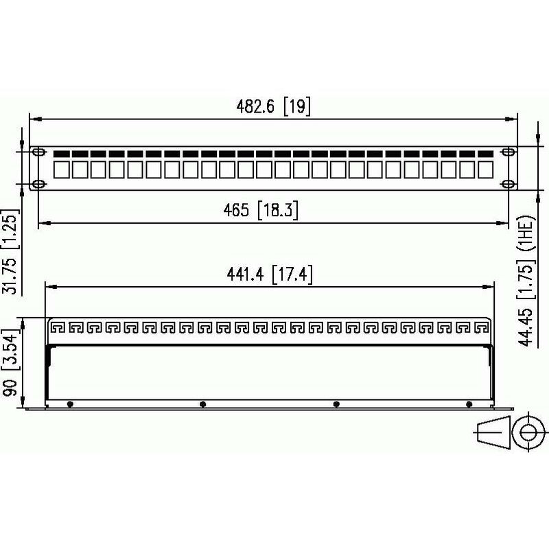Metz Connect - Frontpanel/Patchpanel leer (Schaltschrank) Patchpanel Keystone 130926-0029KE 24x schwarz leer