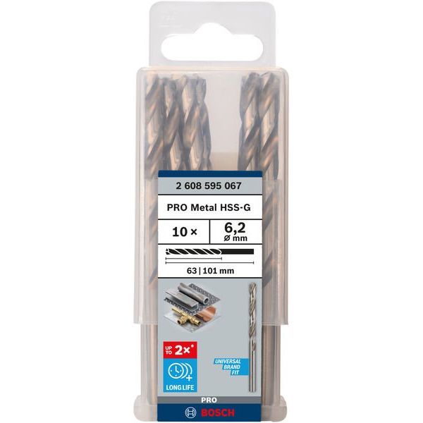 Bosch - Bohrer PRO Metal HSS-G 2608595067 Spiralbohrer 6,2 x