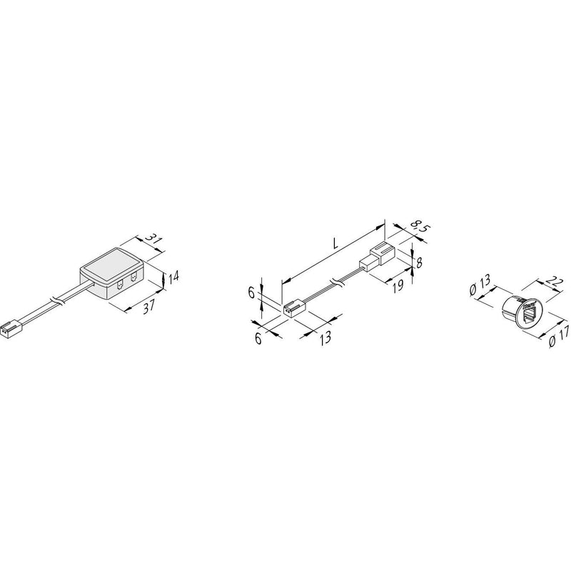 Hera - Elektrisches Zubehör/Ersatzteile für Leuchten Verbindungsleitung 21530060501 LED 24 0,5m