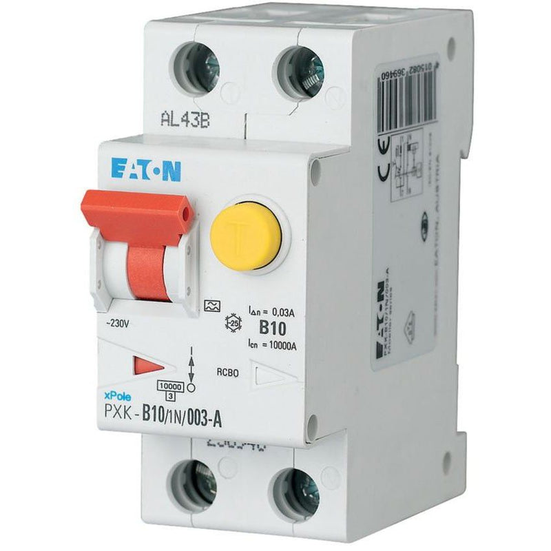 Eaton - Kombination FI-Schalter/Leitungsschutzschalter FI/LS-Kombischalter PXK-B10/1N/003-A B 10A 1p+N, 30mA