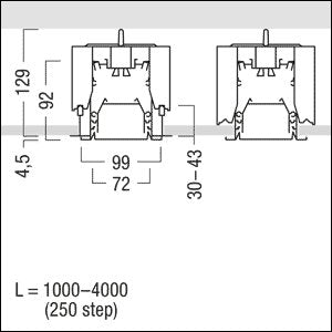 Zumtobel - Mechanisches Zubehör/Ersatzteile für Leuchten Kanal für LED-Lichtlinie SLN2-C MRT L1750 BK schwarz