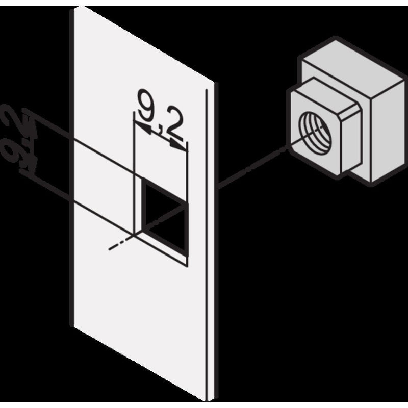 Schroff - Komponente für den Ausbau (Schaltschrank) 4-Kantmutter 21100558 (VE50) − 2 Packung