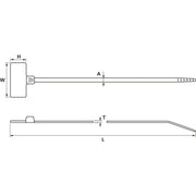 HellermannTyton - Kabelbinder Kennzeichnungsbinder IT18FL-N66-NA natur − 100 Stück