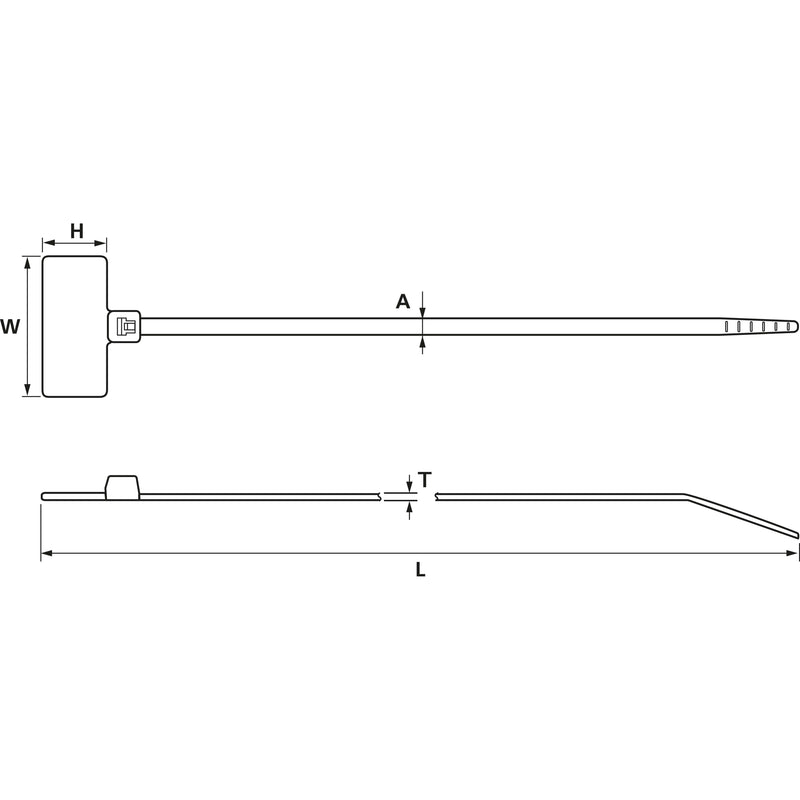 HellermannTyton - Kabelbinder Kennzeichnungsbinder IT18FL-N66-NA natur − 100 Stück