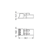 WAGO - Steckverbinder für steckbare Gebäudeinstallation Stecker 3-polig 890-253/060-000 grau − 50 Stück
