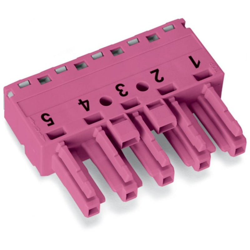 WAGO - Steckverbinder für steckbare Gebäudeinstallation Buchse 5-polig 770-285 Kod. B,pink − 50 Stück