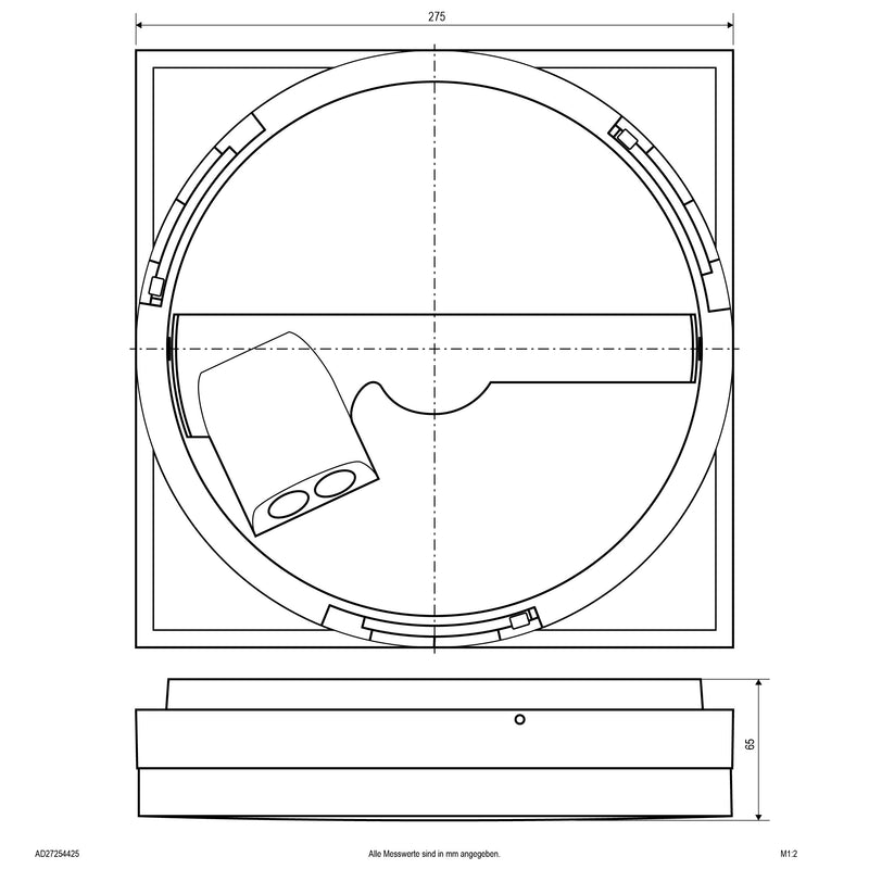 EVN Lichttechnik - Decken-/Wandleuchte LED-Anbauleuchte AD27254425 CCT Switch