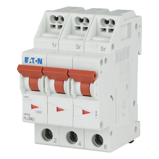 Eaton - Leitungsschutzschalter PLI-D4/3 D 4A, 3p Steckkl